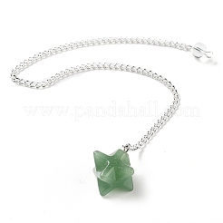 Pendules de radiesthésie avec pendentif en aventurine verte naturelle&nbsp;G-Q016-04D