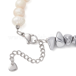 Braccialetti con ciondolo a forma di cuore in acciaio inossidabile 304&nbsp;BJEW-JB13361-01