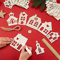 42 décoration de Noël en bois en forme de maison&nbsp;DIY-PH00035-58