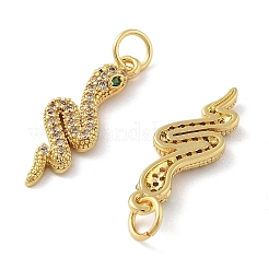 Pendentifs avec zircon cubiques à micro-pavés en laiton&nbsp;KK-C092-03G