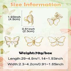 5 pieza de broches de aleación de mariposa con 5 estilos de rhinestone&nbsp;JEWB-CJ0001-33