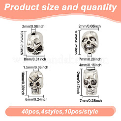 40 stücke 4 arten halloween thema tibetischen stil legierung perlen&nbsp;FIND-HY0003-85