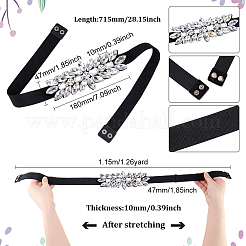 1 Stück schwarzer PU-Gürtel mit elastischer Kette&nbsp;AJEW-FG0002-35B