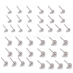 Nicht anlaufend 40 Stück 4 Stile 202 Edelstahl Kugel Ohrstecker Zubehörse&nbsp;STAS-LS0001-13P