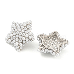 Boucles d'oreilles en laiton plaqué en crémaillère et plastique abs&nbsp;EJEW-N055-03C-P-RS