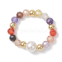 Anelli elastici regolabili con zirconi cubici&nbsp;RJEW-JR00974