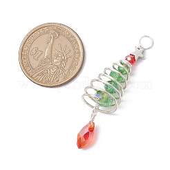Grands pendentifs en verre avec fil de cuivre sur le thème de Noël&nbsp;PALLOY-JF02857-02