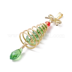 Pendentifs en verre avec fil de cuivre sur le thème de Noël&nbsp;PALLOY-JF02860