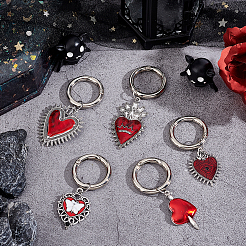 Gothic Herz Legierung Emaille Schuhe Charms&nbsp;HJEW-GO00051