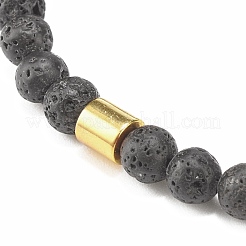 2pcs ensemble de bracelets extensibles en hématite synthétique et pierre de lave naturelle 2 couleurs&nbsp;BJEW-JB08066