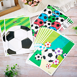 30 Stück rechteckige Geschenk-Aufbewahrungstaschen aus Kunststoff in 3 Stilen mit Fußball-Aufdruck und Lochgriffen&nbsp;ABAG-TA0001-82