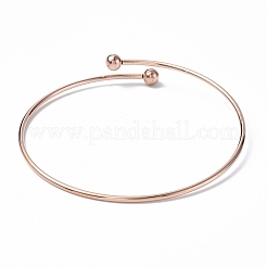 Fabrication de bracelets manchettes réglables en fil d'acier inoxydable 304 avec placage ionique (IP)&nbsp;MAK-F286-02RG