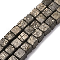 Natürliche Pyrit Perlen Stränge&nbsp;G-B155-C09-8x8mm