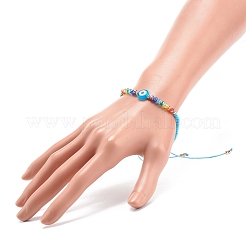 Malocchio di lampwork e braccialetto di perline di vetro&nbsp;BJEW-JB08367-07