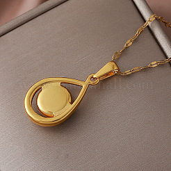 Collane vintage da donna con pendente a goccia in acciaio inossidabile 304 e turchese sintetico tinto.&nbsp;IA9439