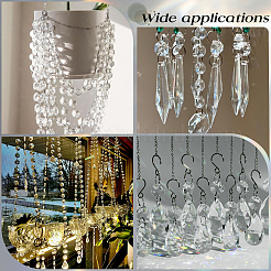 80 pièce de breloques connecteur en verre transparent à facettes&nbsp;GLAA-SP0001-88B-01
