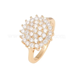 Anillos de dedo de circonita cúbica con micro pavé de latón para mujer&nbsp;LS-CU-CBAA973-04G