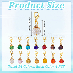 56 pendentif décoratif en verre bicolore&nbsp;HJEW-GA00044