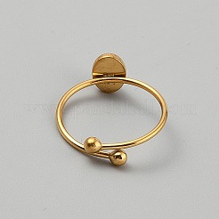 Anelli regolabili in acciaio inossidabile con pietre preziose sintetiche&nbsp;RJEW-WH0021-09C