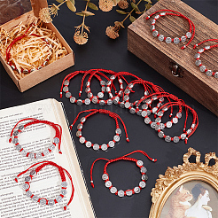 Braccialetti ovali in lega con perline di San Benedetto e croce da 24 pezzo&nbsp;BJEW-GO0001-23