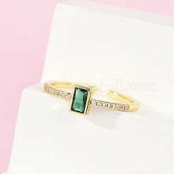 Micro allanar anillos de latón manguito de óxido de circonio cúbico&nbsp;RJEW-S400-16B-G