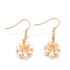 Aretes de latón con forma de flor&nbsp;EJEW-D275-01G