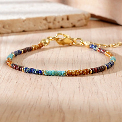 Armbänder aus natürlichem Imperialjaspis und synthetischen Türkisperlen für Damen&nbsp;LS-CX4313