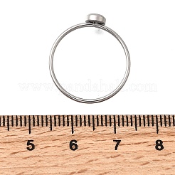 304 Edelstahl Fingerring Strass Fassungen&nbsp;STAS-H237-01B-P