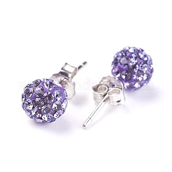 Sexy valentinstag geschenke für sie 925 sterling silber österreich kristall strass kugel ohrstecker&nbsp;Q286J221