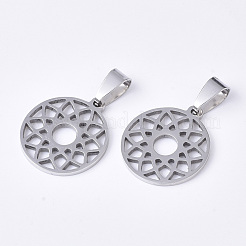 Colgantes de acero inoxidable 201 con temática de chakras que no se deslustran&nbsp;STAS-N089-55P