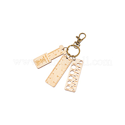 1 set di portachiavi in legno di mandorlo sbiancato&nbsp;KEYC-BC0001-19