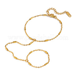 Minimalistische Bambus-Armbänder mit Gliederring aus Edelstahl 304&nbsp;GG6478