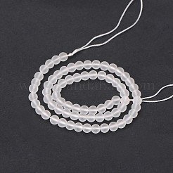 Bereift natürlichen Quarzkristall runde Perlen Stränge&nbsp;G-N0151-09-6mm