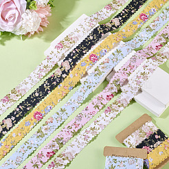 2 ensemble de rubans imprimés de fleurs en polyester de 2 couleurs&nbsp;OCOR-TA0002-65