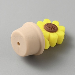 Perle di silicone girasole&nbsp;LS-SIL-WH0008-40B