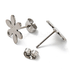 Pendientes de botón de acero inoxidable 201 que no se deslustran&nbsp;STAS-B045-11P