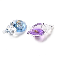 10 pendentif en forme de coquille de conque en résine transparente.&nbsp;FIND-B031-01