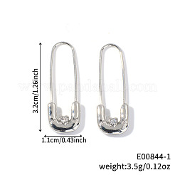 Orecchini a cerchio in ottone alla moda con forma a spilla in zirconia cubica&nbsp;VD1668-1