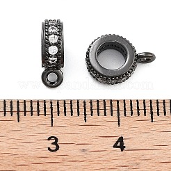 Rack-Plattierung Messing Micro Pave Kubisch Zirkonia Tube Bails&nbsp;KK-Z052-01B
