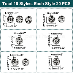 200 Stück 10 Stil tibetischen Stil Legierung Perle&nbsp;FIND-PH0008-49