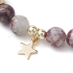 Pulseras elásticas con cuentas de turmalina natural redonda de 8 mm&nbsp;BJEW-JB10469-01