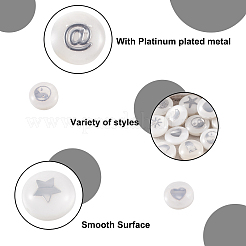 60pcs 15 styles de perles de coquillages d'eau douce naturels&nbsp;SHEL-KS0001-03