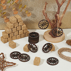 24 Stück Miniatur-Ornamente aus Holz.&nbsp;DIY-GO0003-03