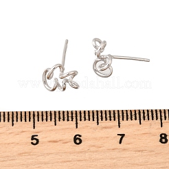Ohrstecker aus Sterlingsilber mit hohler Blume 925&nbsp;EJEW-S271-03P