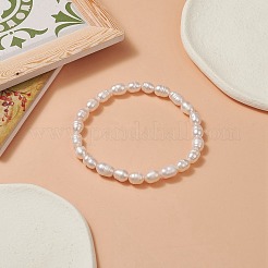 Naturperlen-Reisperlen-Stretch-Armband für Damen&nbsp;BJEW-JB09314