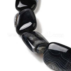 Chapelets de perles en agate à rayures naturelles/agates à bandes&nbsp;G-B137-B01-01B