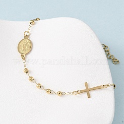 Braccialetti a maglie in acciaio inossidabile 304 della religione&nbsp;BJEW-F524-05B-G