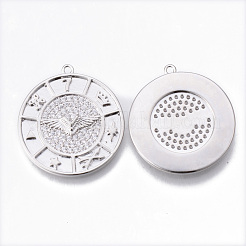 Messing micro pave klare zirkonia anhänger&nbsp;KK-N232-163-NF