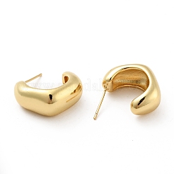 Orecchini a bottone a forma di c in ottone spesso&nbsp;EJEW-G297-30G