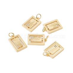 Ciondoli in ottone con placcatura a cremagliera con micro pavé di zirconi chiari&nbsp;ZIRC-C040-30G